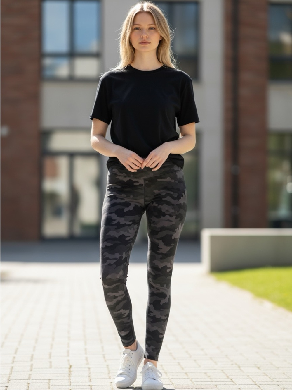 wild fable Black & Charcoal Camo High-Rise Leggings